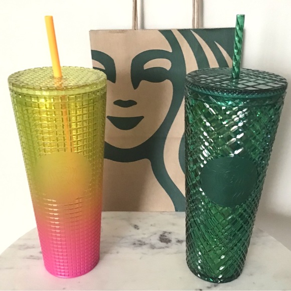 Starbucks Accessories - Starbucks Set Of Two Venti Tumblers Studded Grid New With Tag